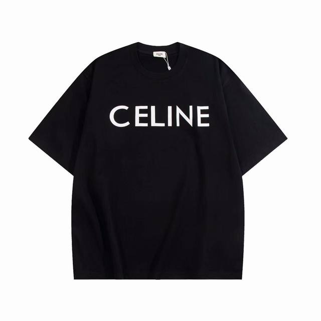 Celine classic letter print basic short sleeves Ce temperament refreshing and cl