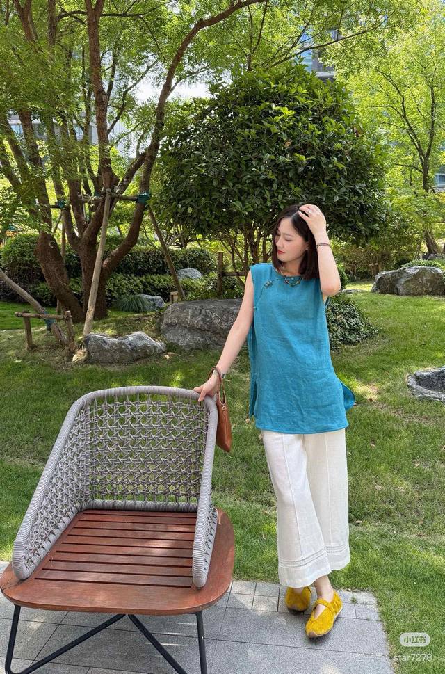 suit high quality heavy 100% linen four-color nine-point pants suit temperament