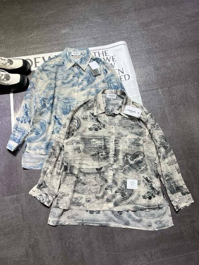 Pp Super hot sale, Tb Thom Brown* Thom Brown ink print shirt is out, summer sun