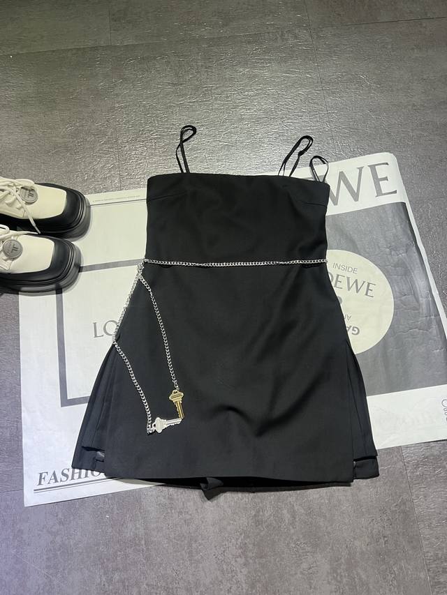 Pp Alexanderwan* Alexander Wang ladies chain decorated detachable suspender dres