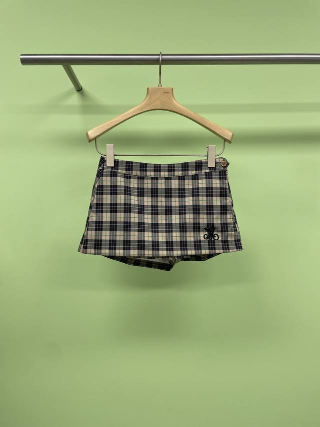Marchen2025 spring and summer new short plaid college style illustration class s