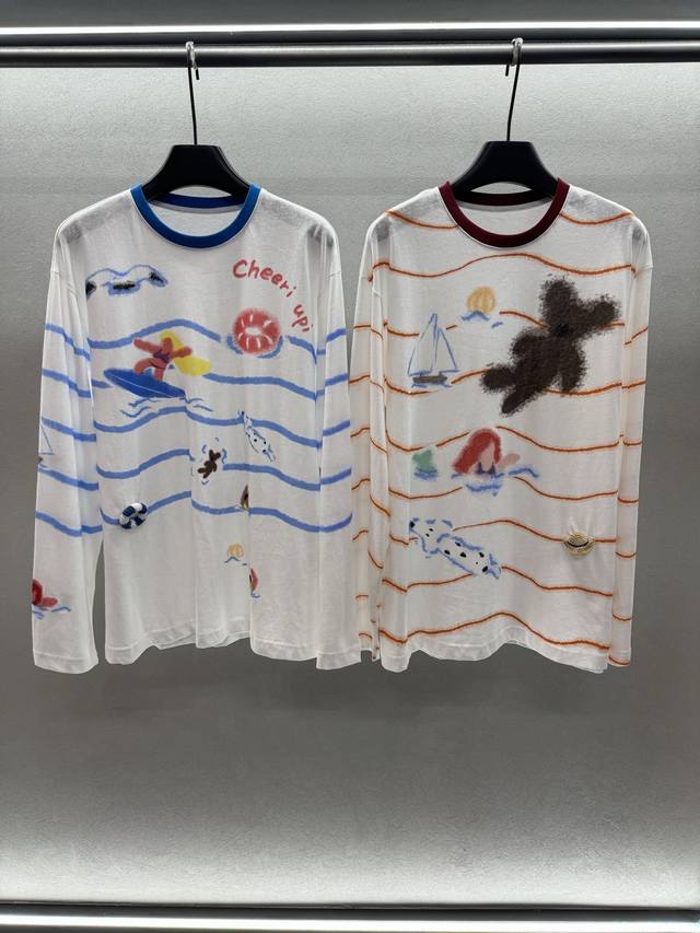 2680 Spring And Summer ! Cheer*Iupi, snowflake cotton long-sleeved T-shirt, is t