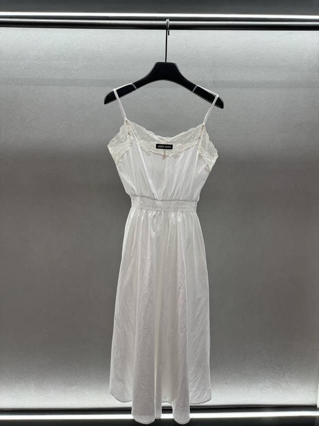 2680 Spring And Summer ! Miumi*, lace trim suspender long skirt, French lace tri