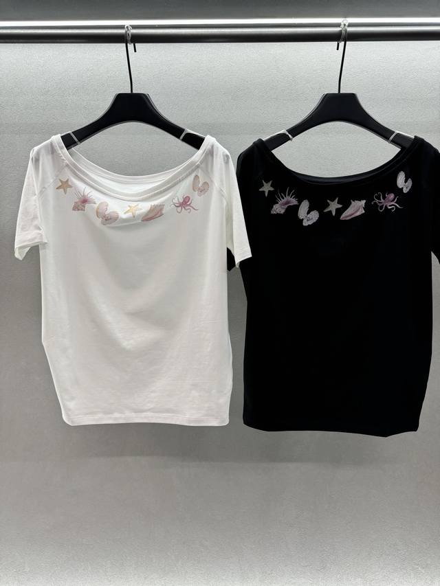 2680 Spring And Summer ! O*Dtd, one-shoulder starfish T-shirt, Slim fit, slim an