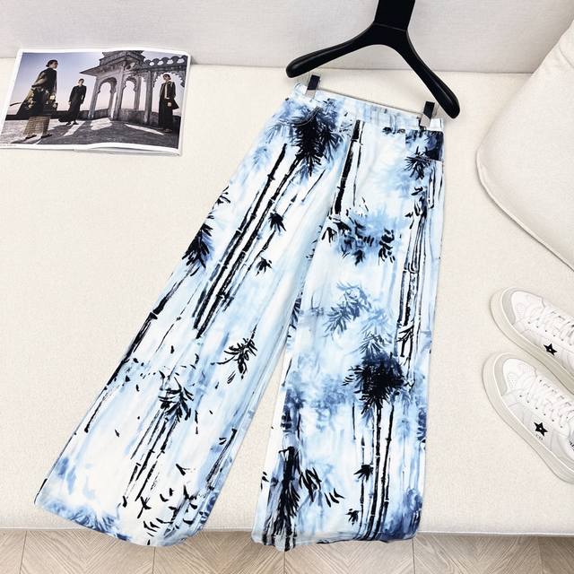 Cd 25Ss The latest spring and summer holiday style printed denim trousers Holida
