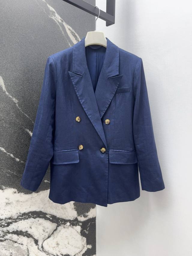 Max 25Ss New arrival in spring and summer Retro old money style linen suit jacke