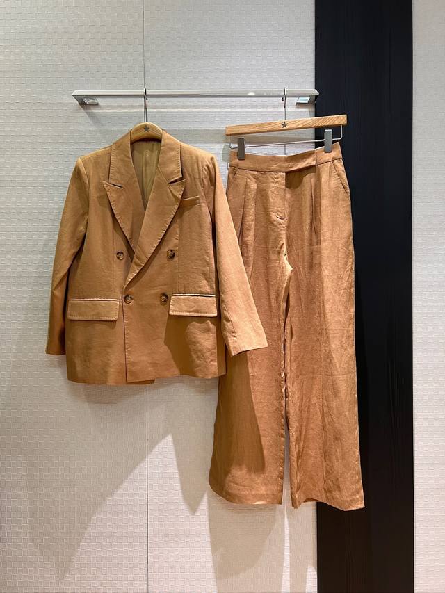 New arrival Haiqing same style Lao Qian three-piece double-breasted linen suit j