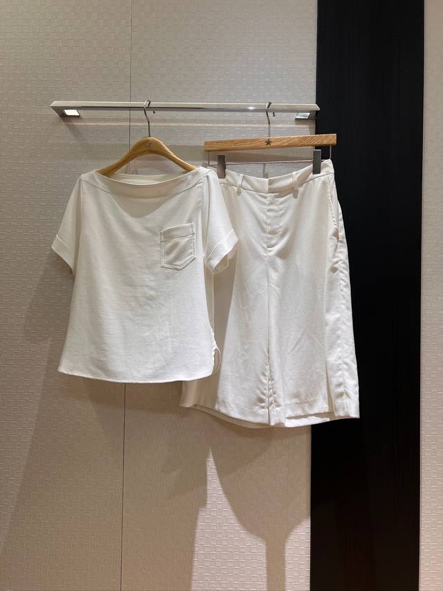New Lp holiday linen suit one-shoulder short-sleeved top wide-leg cropped pants