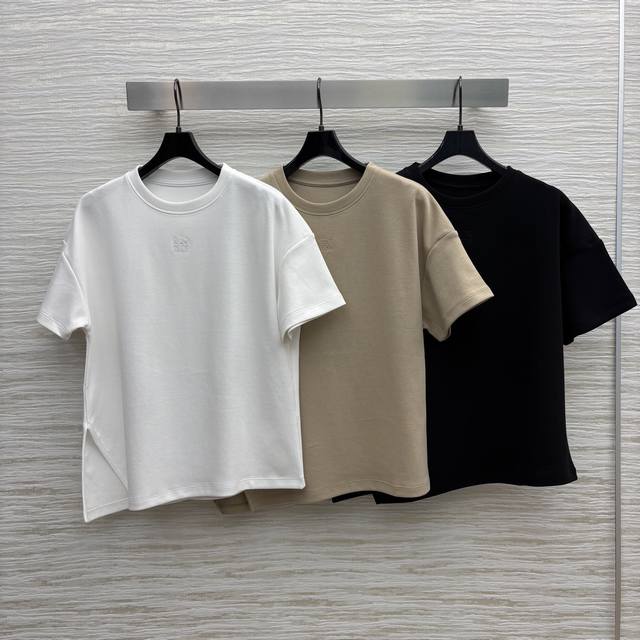 Lw 25 new summer logo embroidery irregular short-sleeved T-shirt chest embroider