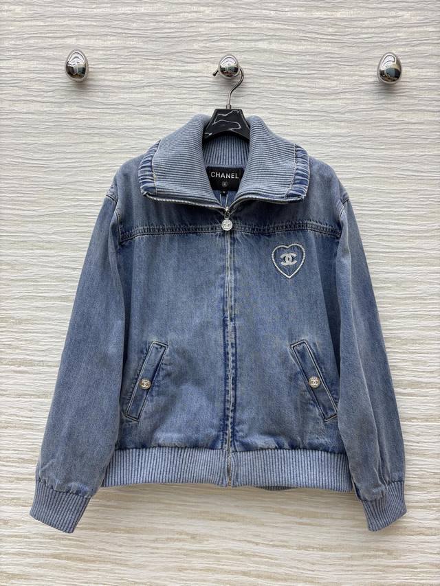 Xiangjia 25M Beach series custom-dyed embroidered letters love heart denim jacke