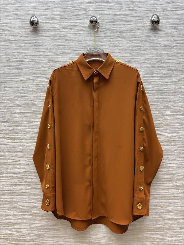 Sch's 25 new style metal buckle epaulettes temperament shirt lapel drop shoulder
