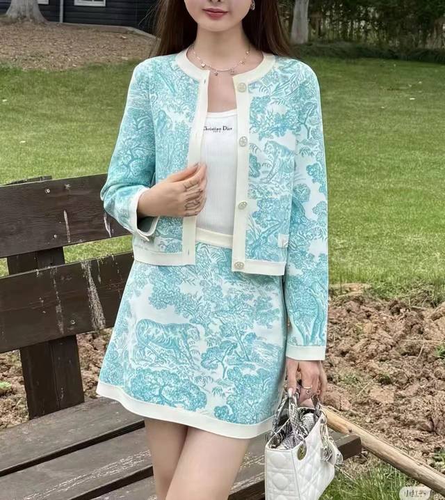 New Dio*2025 new jacquard knitted cardigan, holiday style series with high-end a