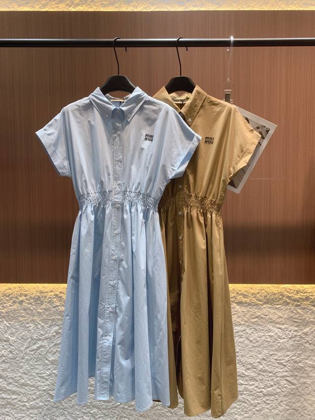 Miumiu Miumiu-style age-reducing shirt dress | A two-wear lapel short-sleeved sh