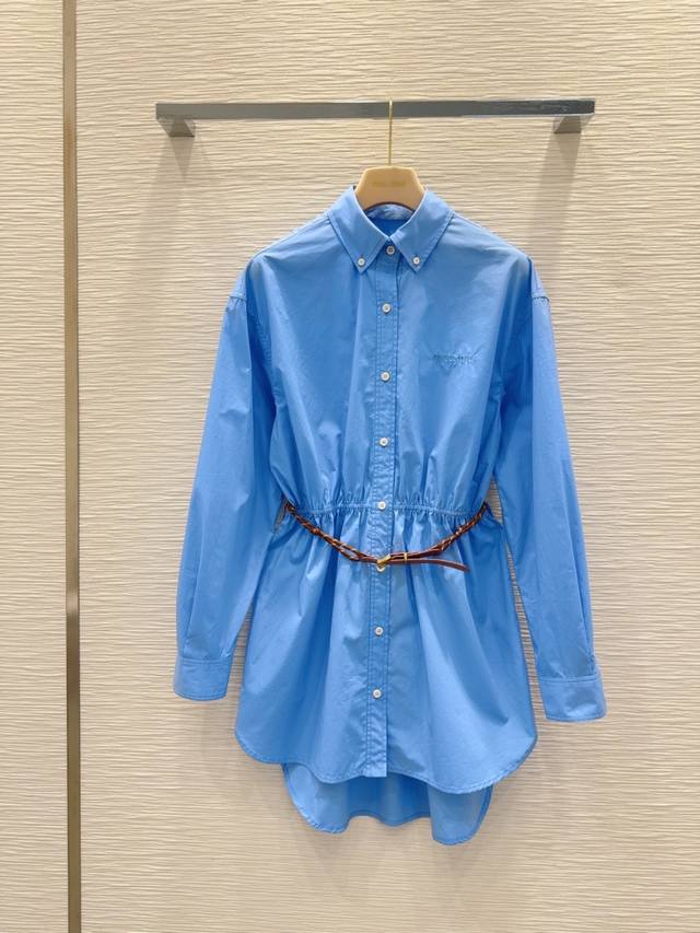 Miu Mi* 2025Ss new shirt dress Low-key luxury Three-dimensional tailoring Simple