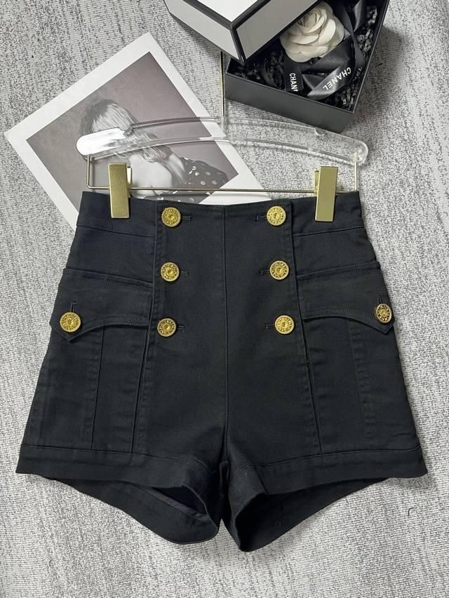 2025 new B-brand gold button denim shorts Size: S- L