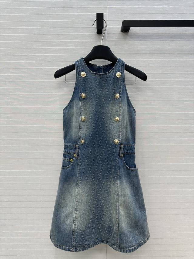 High-end quality Ba*M*25Ss new product, diamond quilting denim dress with three-