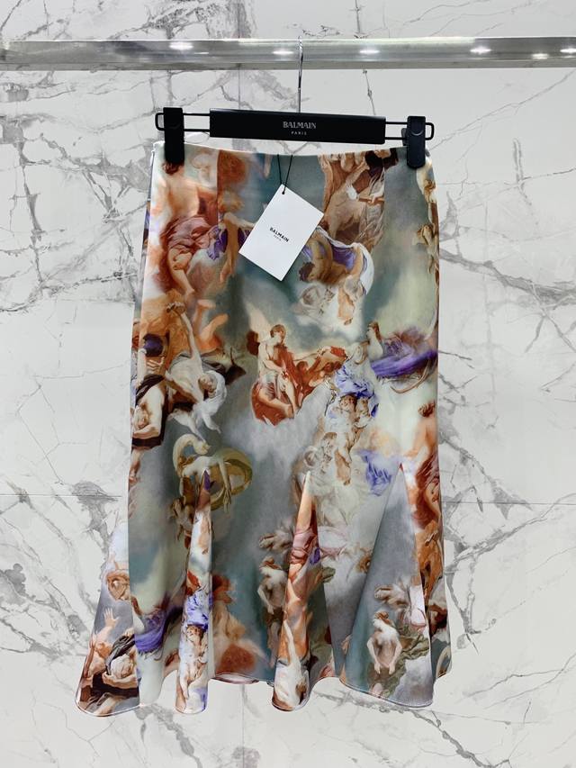 Barr's oil painting series Lace skirt Satin oil painting print series Three-dime
