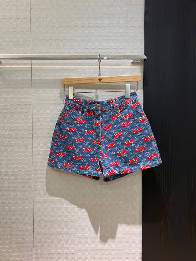 Shorts vest new cherry old flower denim shorts washed denim 0001Fad0 casual vers