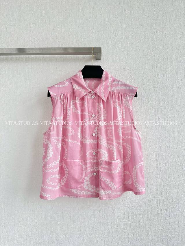 Hot-selling spot Water pattern sleeveless shirt uses high-end custom-made transp