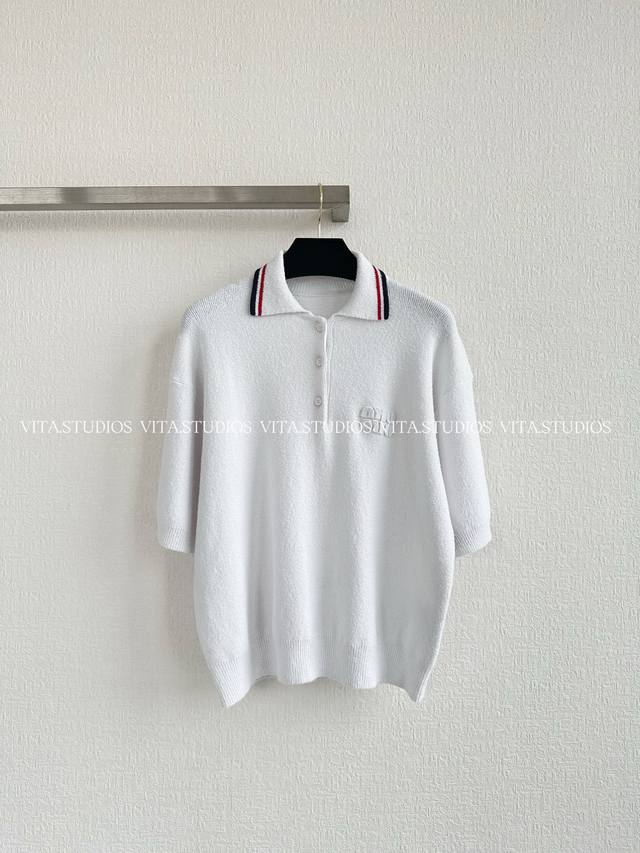 New product pre-sale Lapel striped top Color: White Size: SML M*Hx