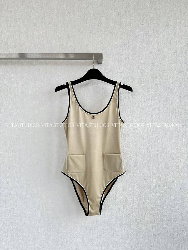 Hot-selling pre-order pendant rhinestone double pocket one-piece swimsuit is mad