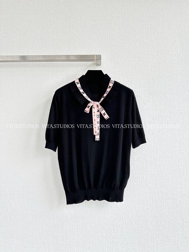 New product pre-sale Lace stand collar ribbon wool sweater Custom sheep wool, so