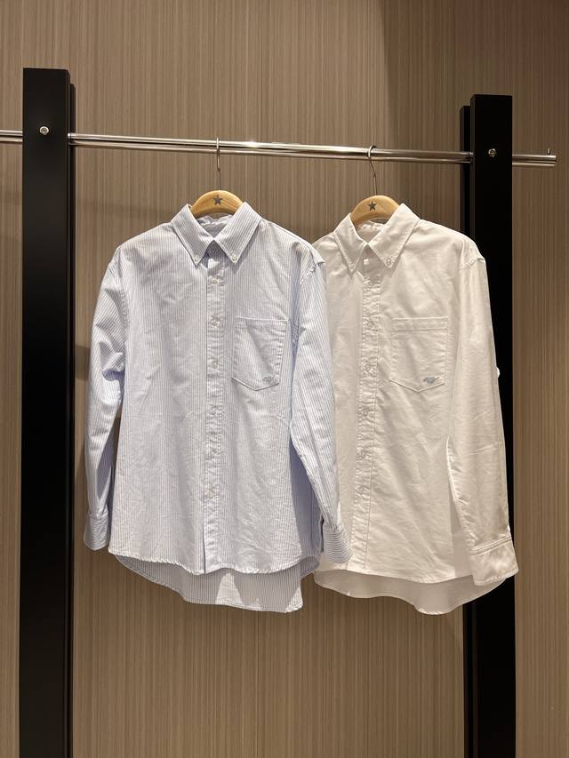 New Recommendation King Simple Loose Oxford Cloth Shirt Embroidered Logo Pocket