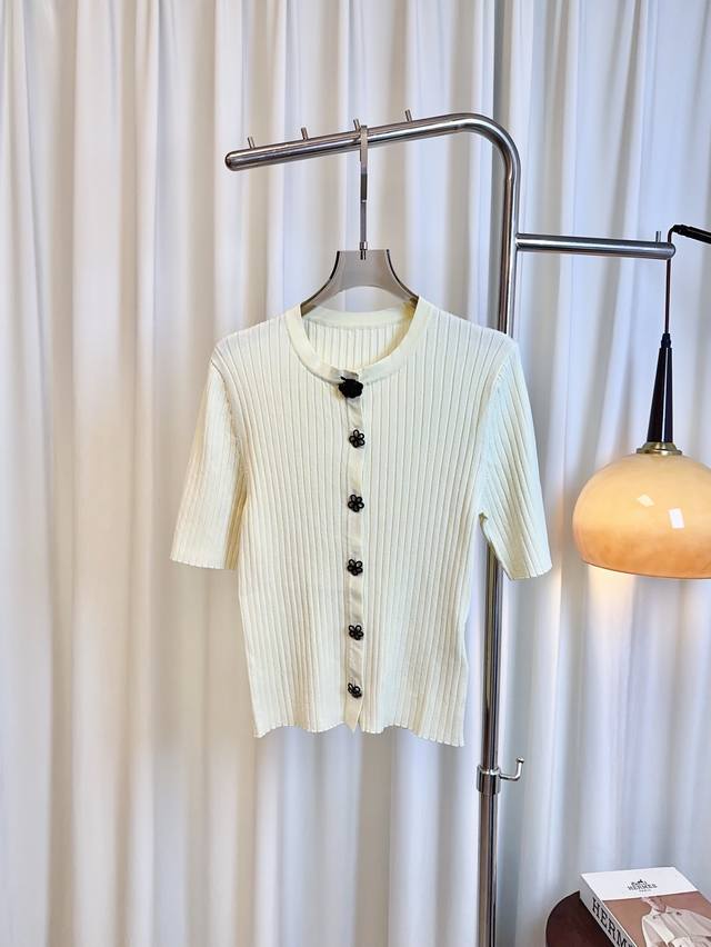 Hubei** new craft beaded flower button slim short-sleeved cardigan custom-made w