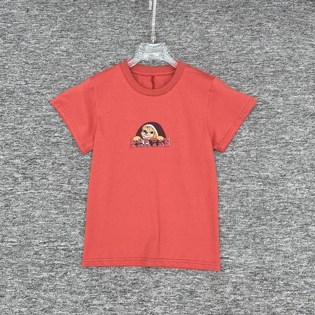 niche summer new style washed red retro puppy print slim fit short sleeve shirt