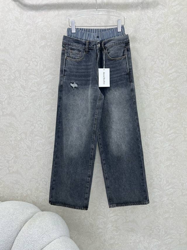 Acne 25 new jeans are a must-have for fashionistas. Double waistband jeans with