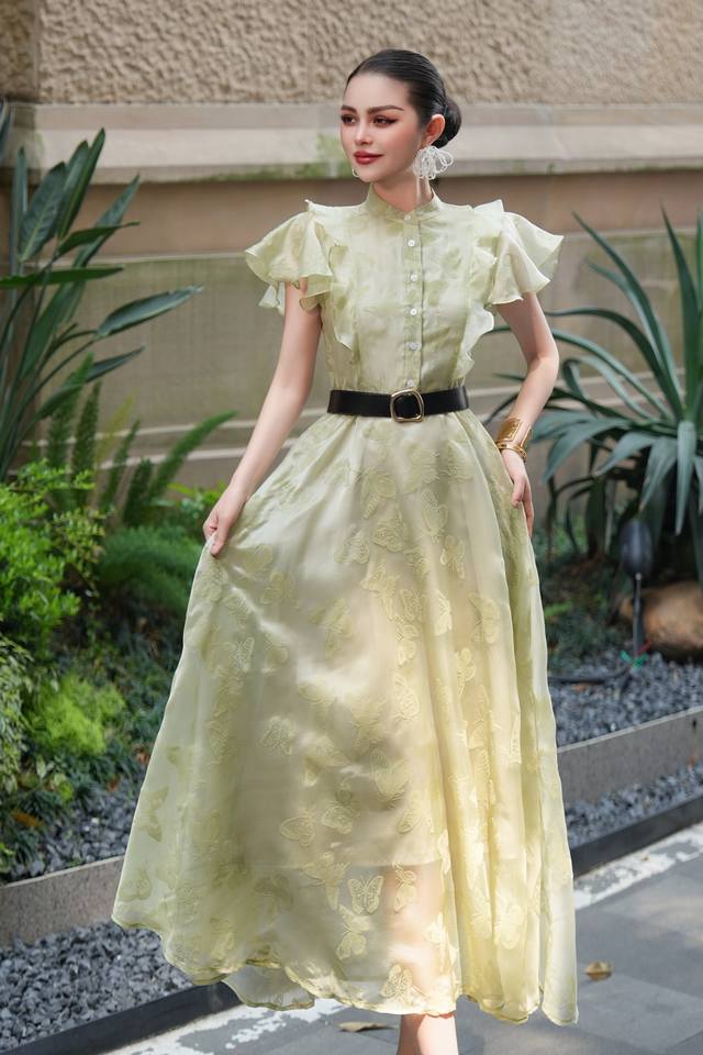 dress re-order shipment. High-end customization ~ Tencel flocking large swing dr