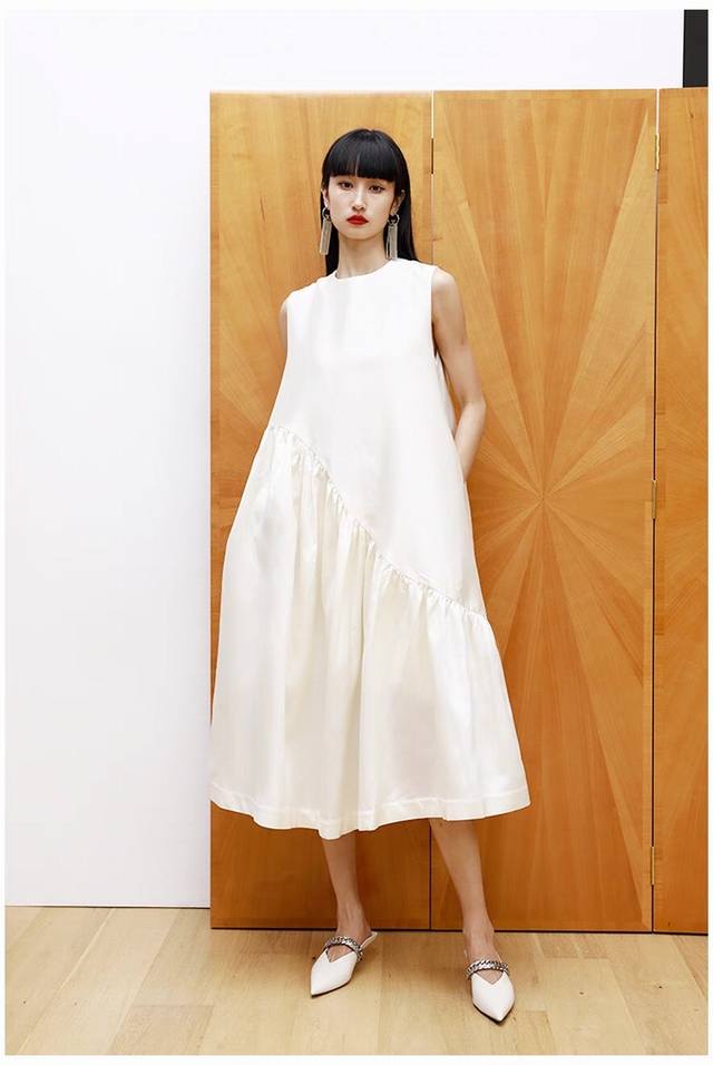Dress Light luxury old money style patchwork dress, neat and handsome lines, sle