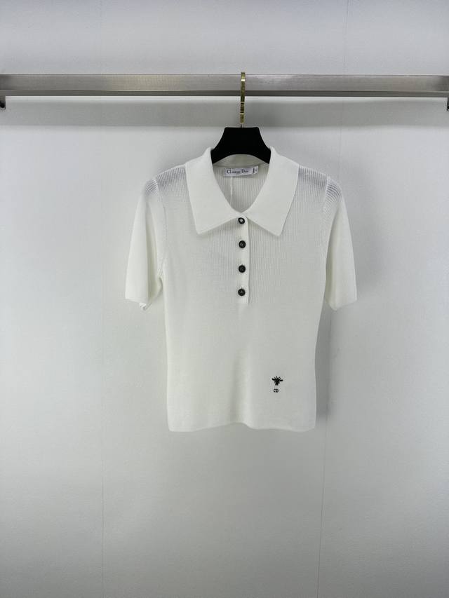 Dio*New details 25 New summer knitted Polo shirt Short sleeves Neat and energeti