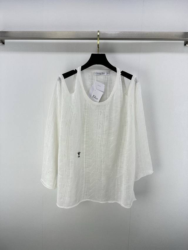 Dio* New details 25 Summer new style off-shoulder knitted long sleeves custom Yb