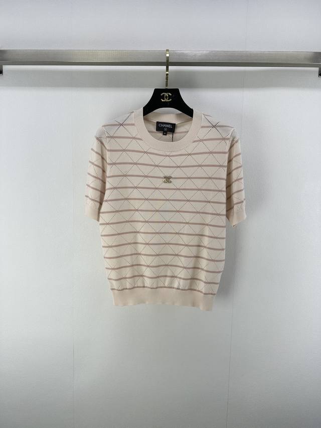 Chane* New details 25 Summer's latest diamond hollow knit short sleeves! Custom