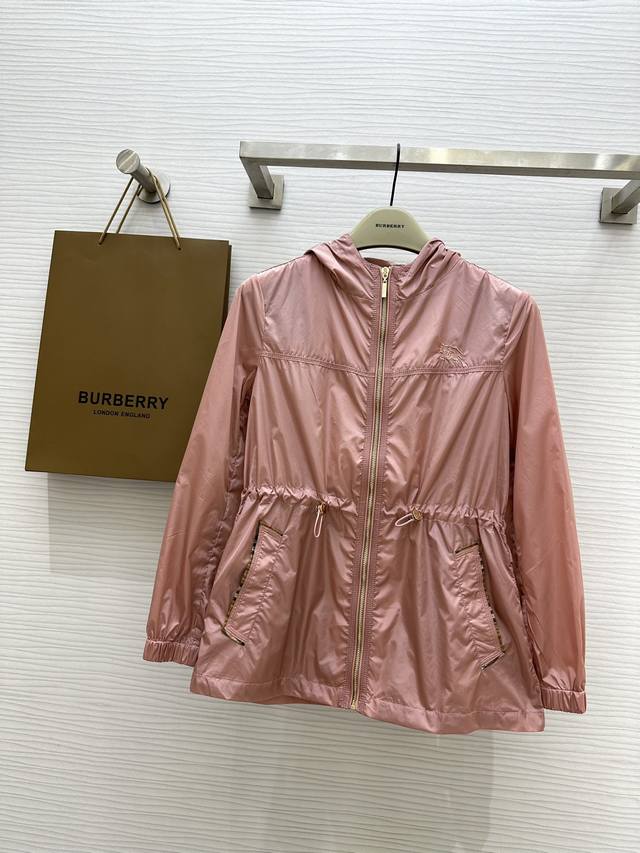 Burberr+25 British style hooded drawstring waist sun protection jacket Super hot