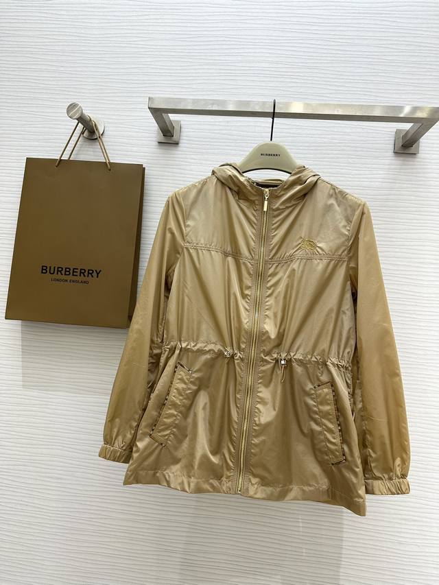 Burberr+25 British style hooded drawstring waist sun protection jacket Super hot