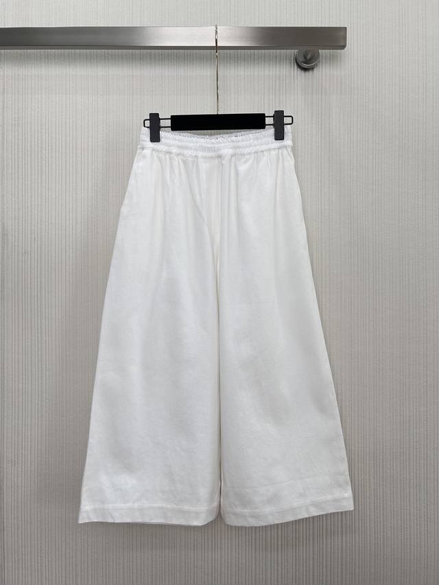 New arrival~Loew* Island Resort Paula'S series denim wide-leg nine-point pants,