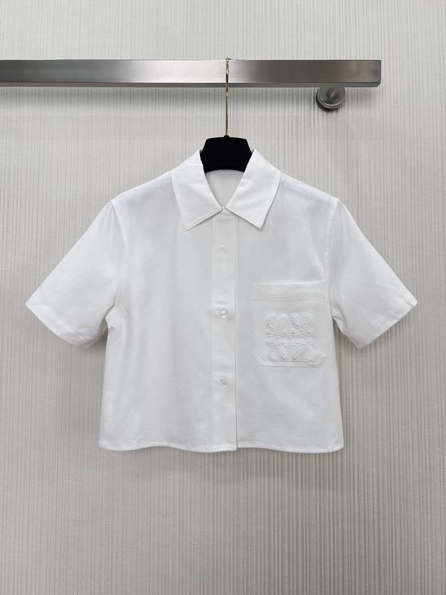 New arrival~Loew* Island Resort Paula'S series denim short-sleeved shirt. Heavy-