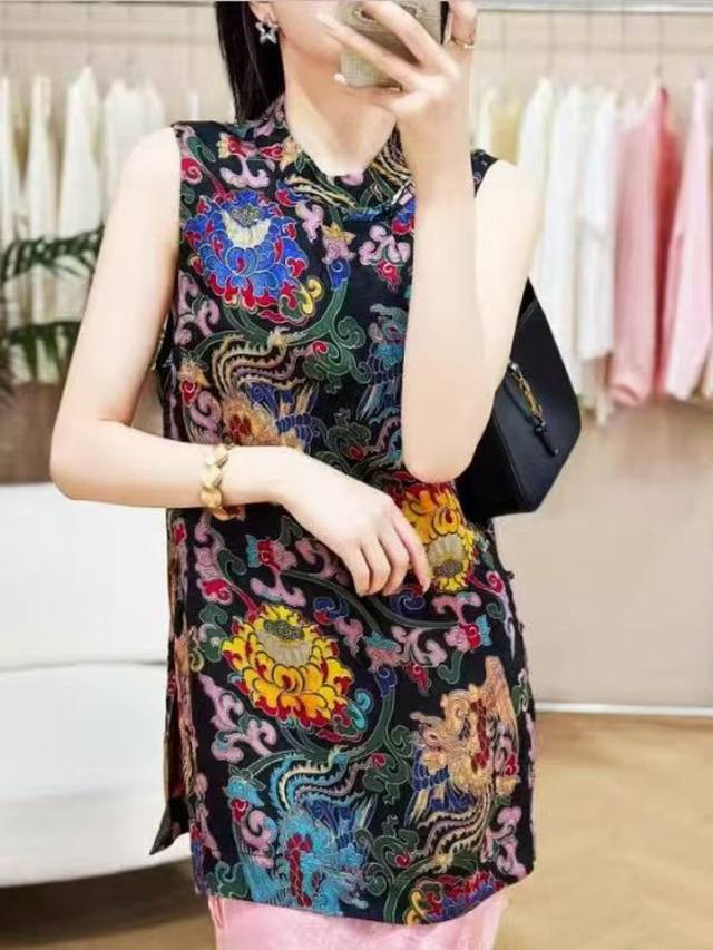 top new custom Xiangyunsha Tiger Town Five Poisons print new Chinese style sleev