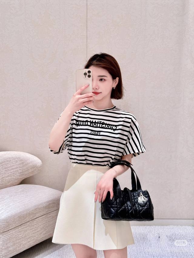 Dio*2025 new round neck stripes Customized Yb original cotton material breathabl