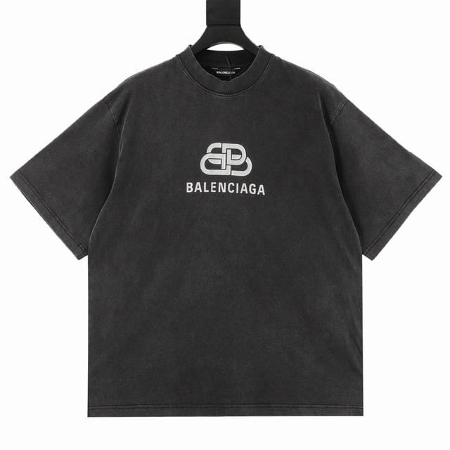 Balenciaga classic washed distressed lock print short sleeves Starting from the