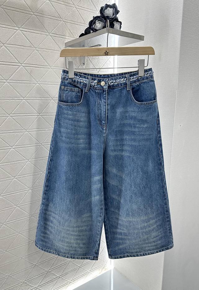 Chane*2025 new arrivals hemmed denim cropped pants Customized Yb twill cotton de