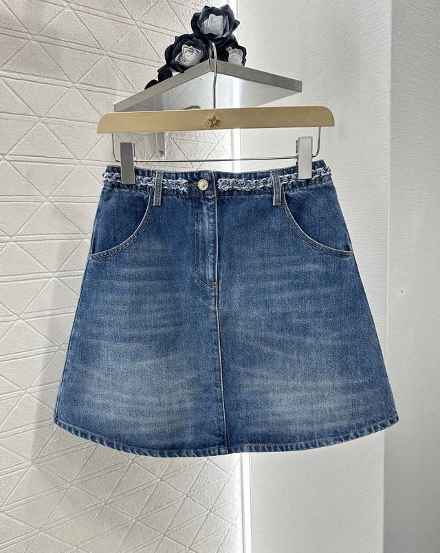 Chane*2025 new arrivals hemmed denim skirt Customized Yb twill cotton denim mate
