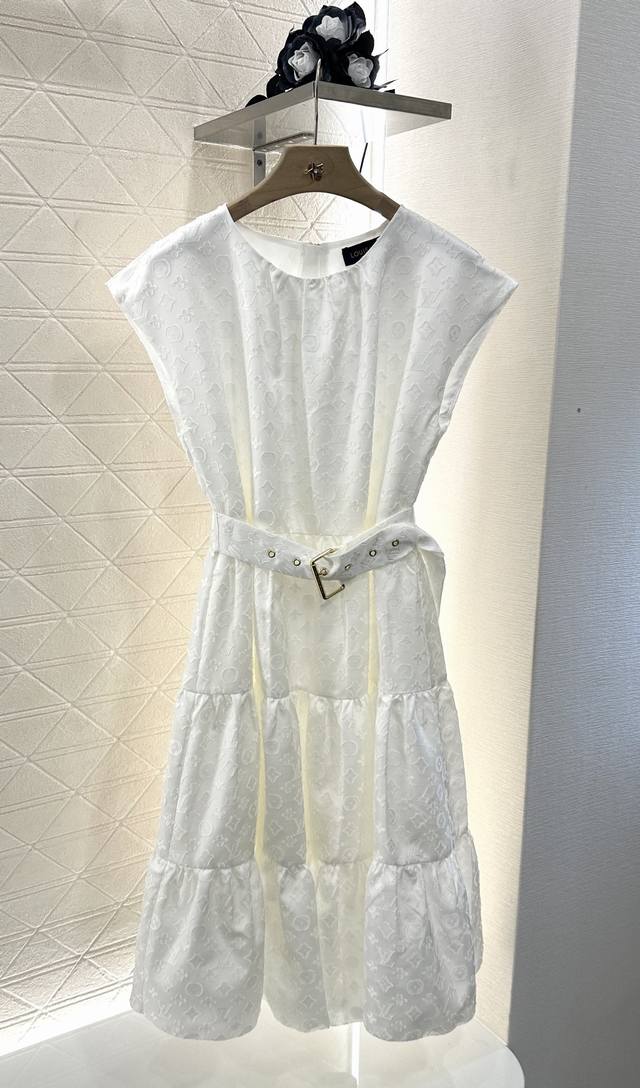 Louis Vuitto*2025 new arrivals jacquard belted sleeveless dress Customized Yb im