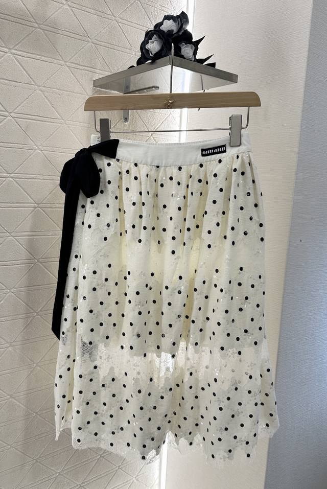 Miumi*2025 new products on the shelves Polka dot bow cake skirt Customized Yb im