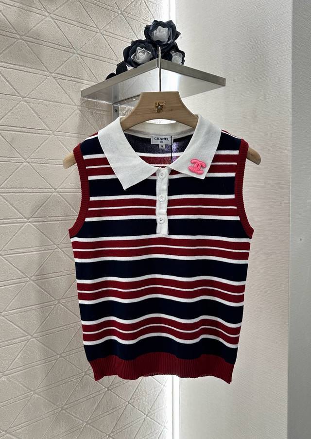 Chane*2025 new arrivals lapel knitted vest Customized Yb cotton yarn weaving tex