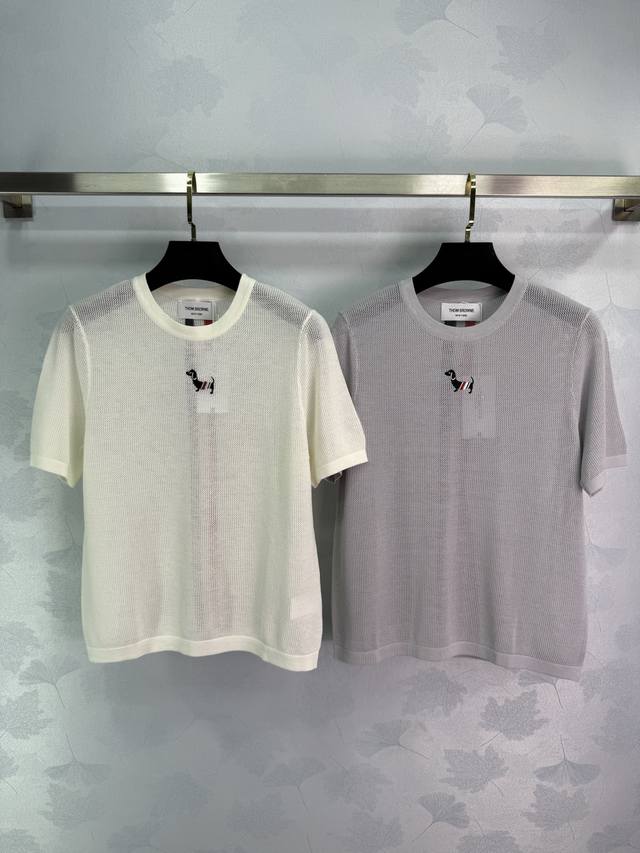 Tb*25 Spring and summer new puppy embroidered knitted short sleeves, the clothes