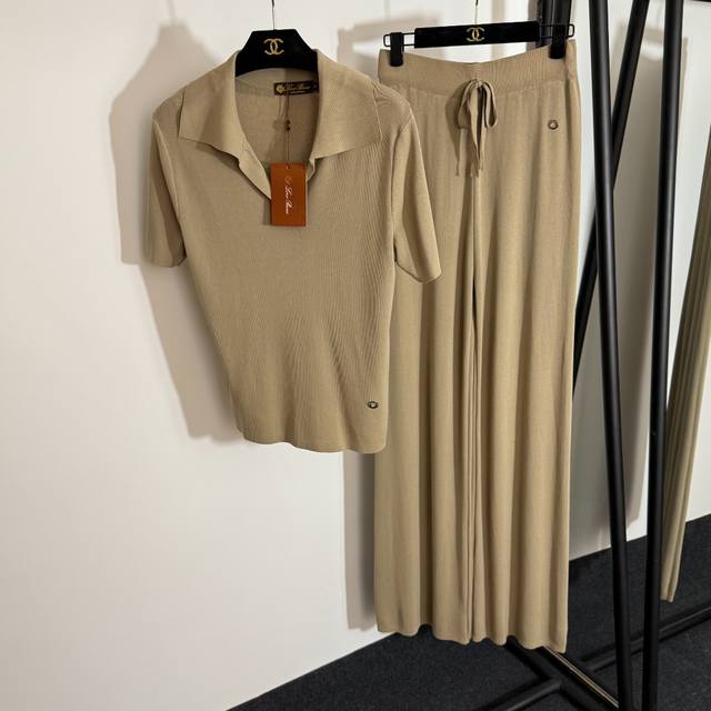 Style No. 20253825 Loro Piana*Lp new knitted suit, metal ring decorated lapel sh