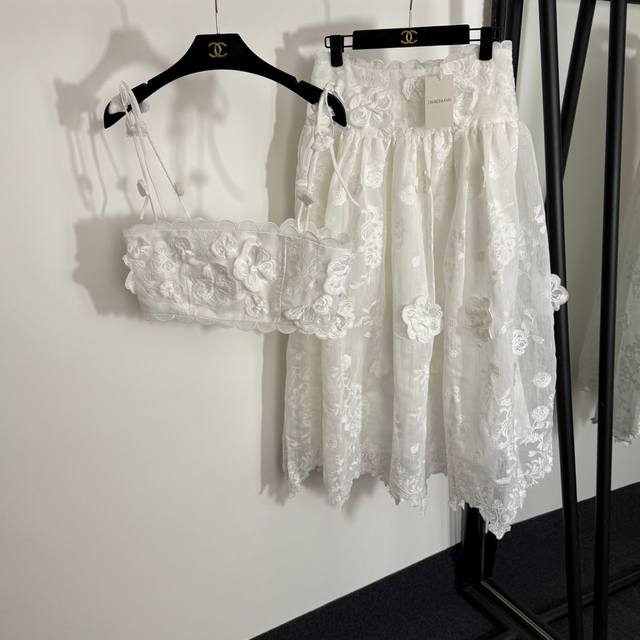 Style No. 2053811 Zimmermann new suit, three-dimensional embroidered crochet tub